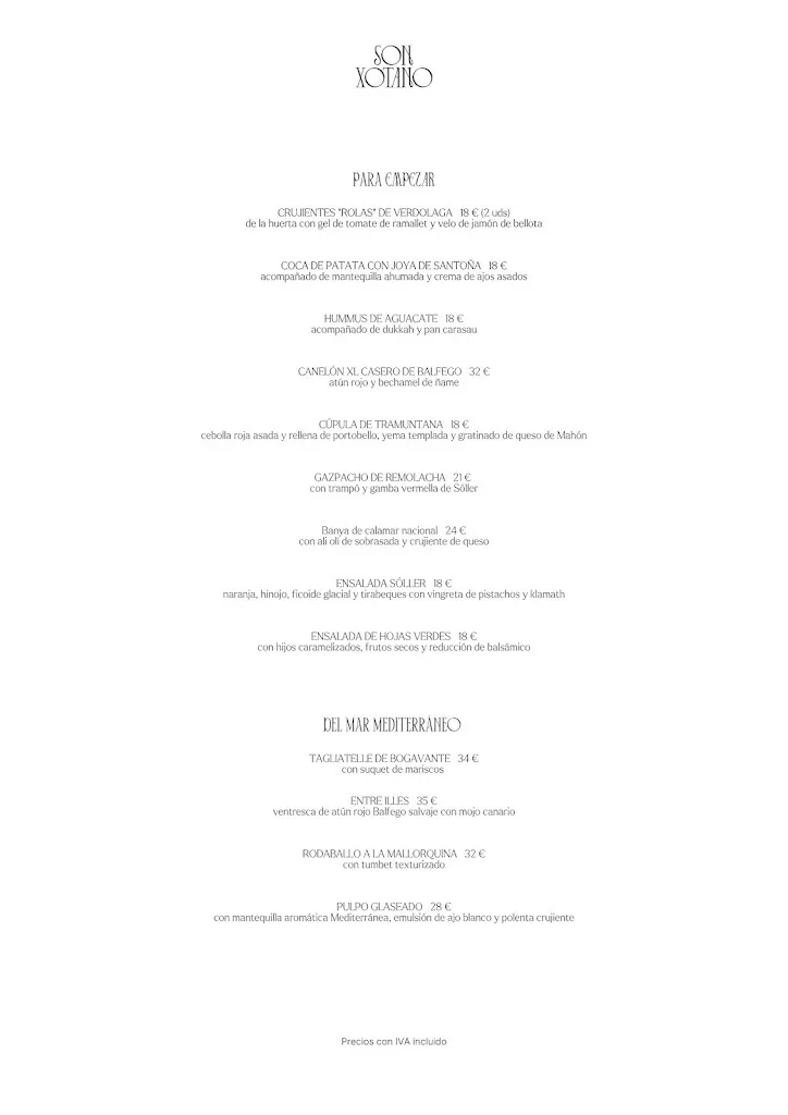 Menu_RESTAURANTE SON XOTANO_Sencelles_image_1