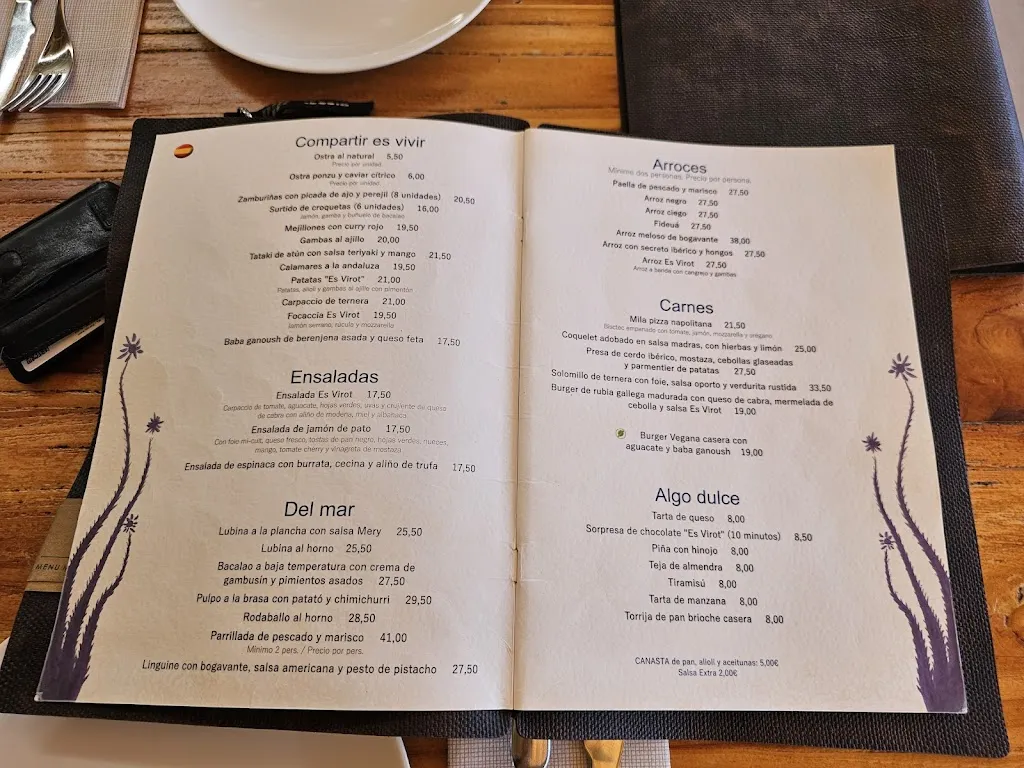 Menu_Es Virot Restaurante_Sant Josep de sa Talaia_immagine_2