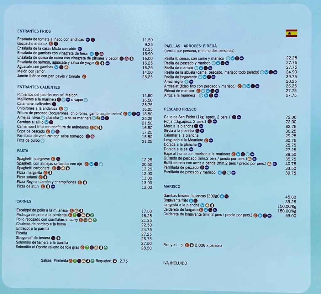 Menu_Restaurant María Luisa_Sant Josep de sa Talaia_immagine_1