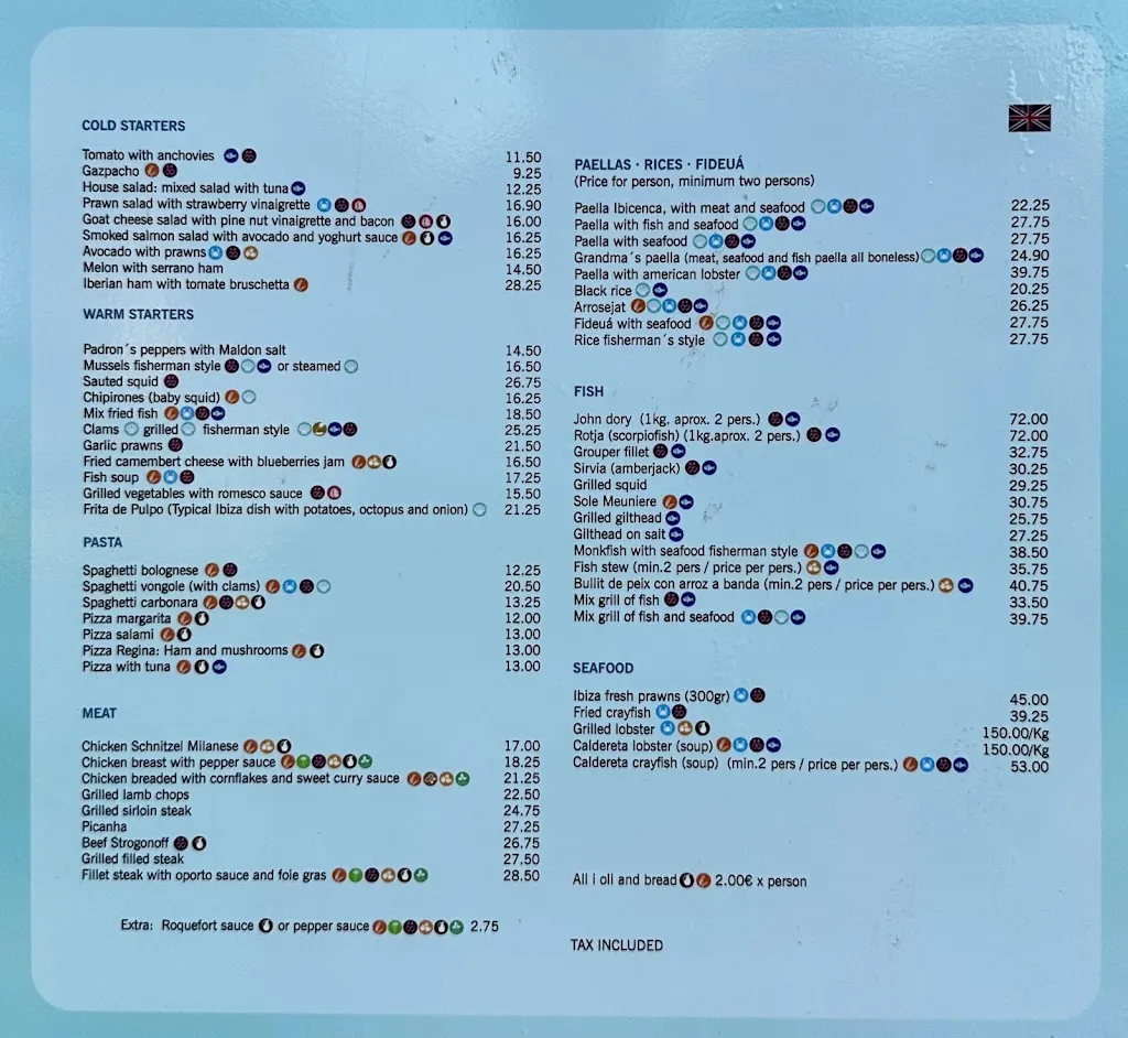 Menu_Restaurant María Luisa_Sant Josep de sa Talaia_immagine_2