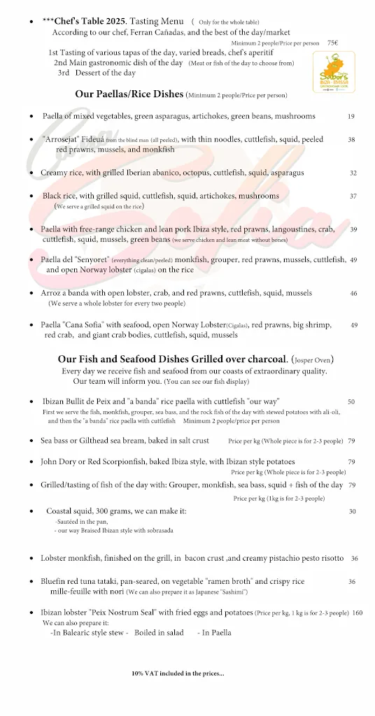 Menu_Restaurant Beach Coktail-bar Cana Sofia fresh Seafood Restaurant_Sant Josep de sa Talaia_image_2