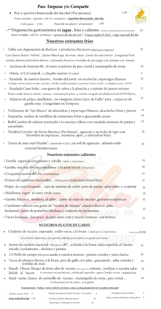 Menu_Restaurant Beach Coktail-bar Cana Sofia fresh Seafood Restaurant_Sant Josep de sa Talaia_image_3