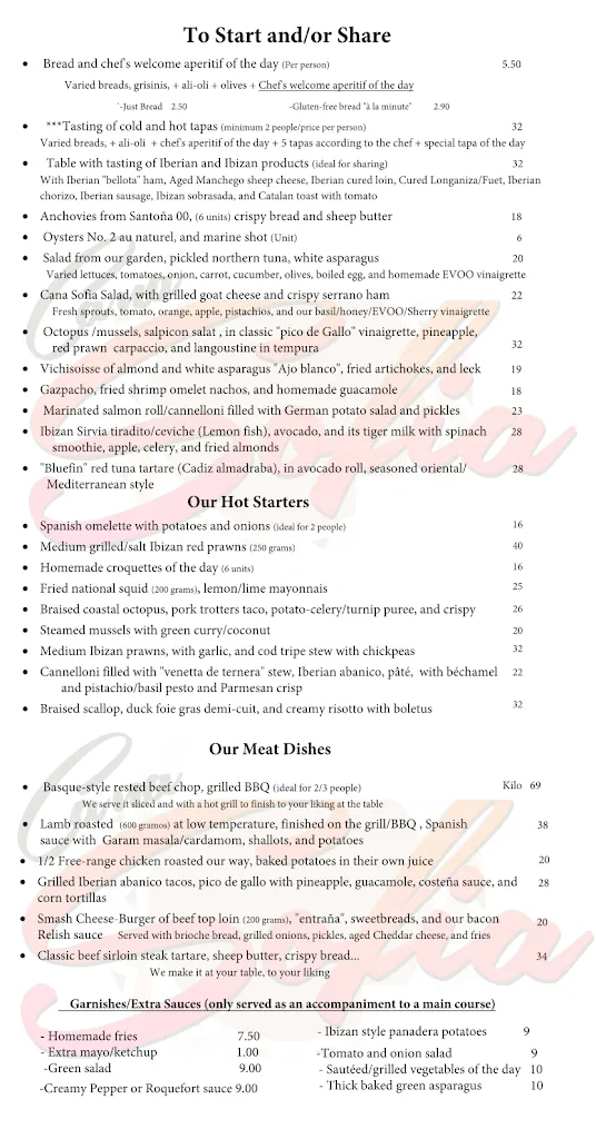 Menu_Restaurant Beach Coktail-bar Cana Sofia fresh Seafood Restaurant_Sant Josep de sa Talaia_image_4