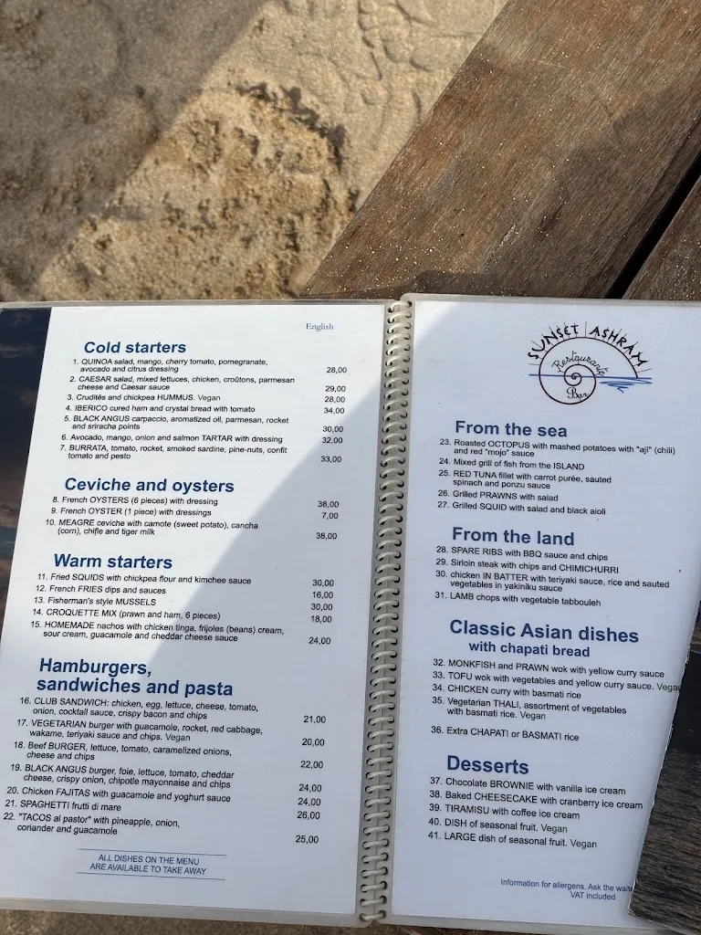 Menu_Sunset Ashram_Sant Josep de sa Talaia_image_1