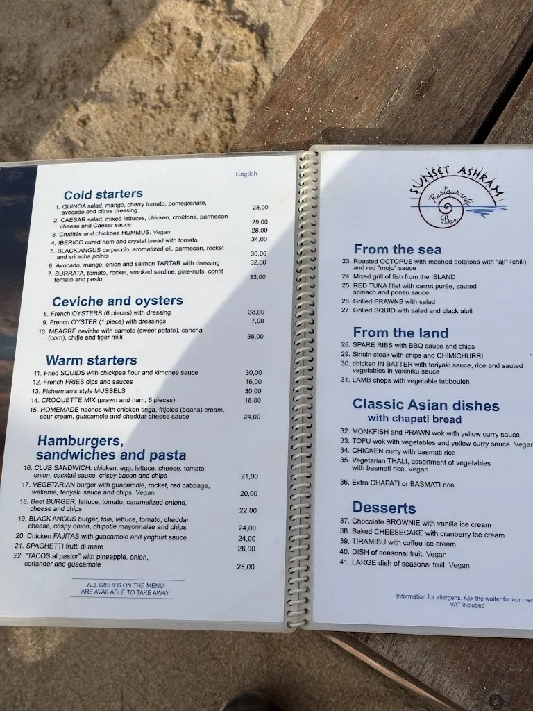 Menu_Sunset Ashram_Sant Josep de sa Talaia_image_4