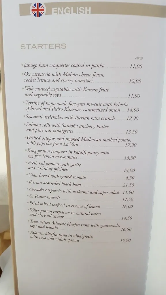 Menu_Sa Punta Restaurant_Son Servera_image_2