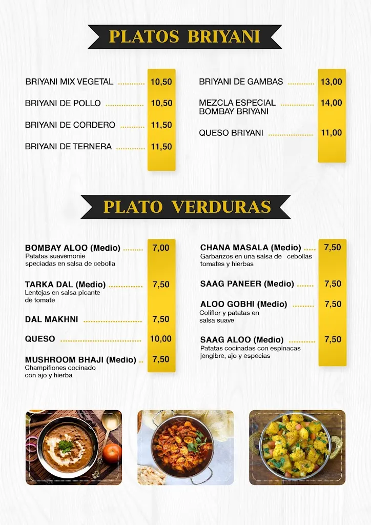 Menu_Bombay catral indian restaurant_Catral_image_1