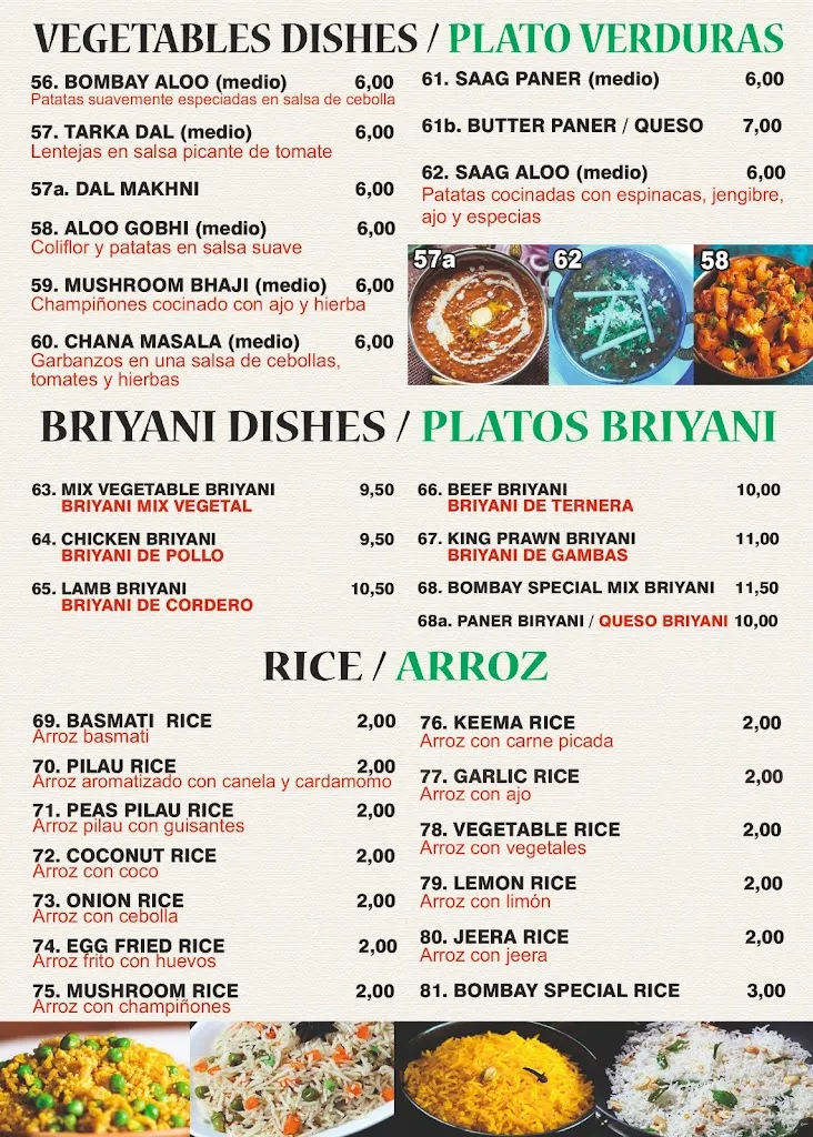 Menu_Bombay catral indian restaurant_Catral_image_2