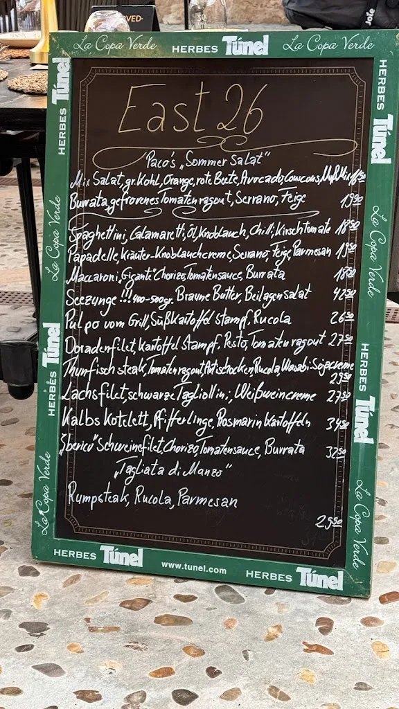 Menu_EAST26 Restaurant_Santanyí_image_1