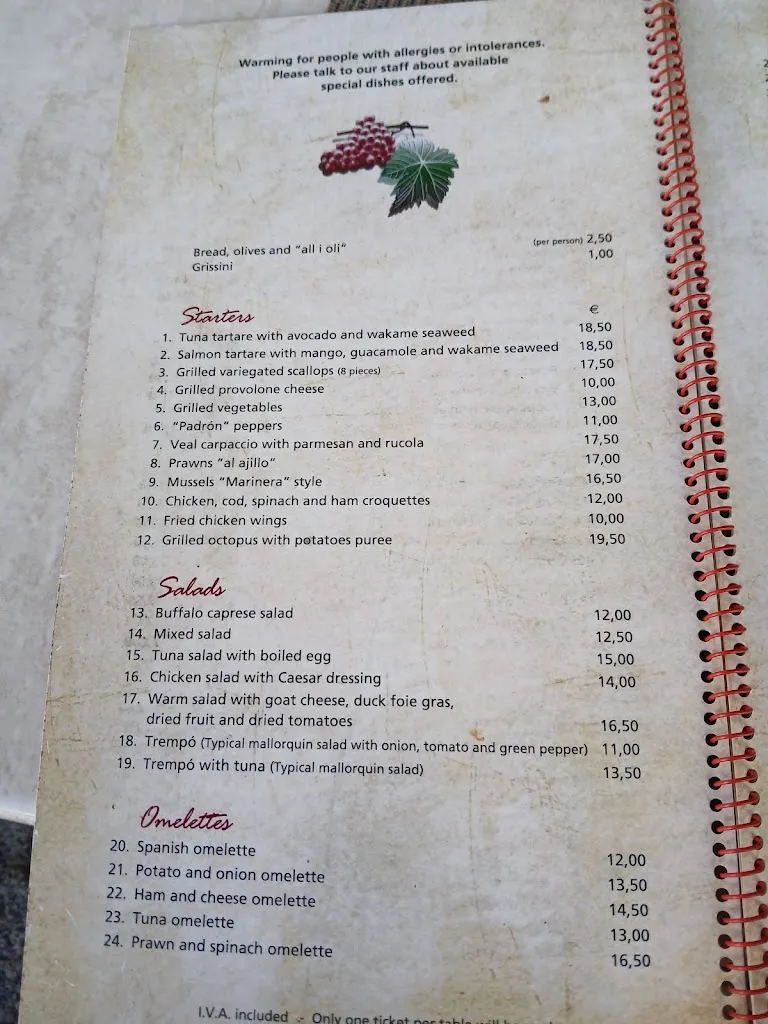 Menu_Restaurant Es Vinyet_Santanyí_image_4