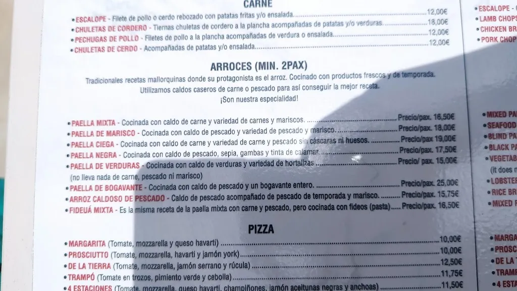 Menu_Restaurante s'Ona Beach Cala Santanyí_Santanyí_image_4