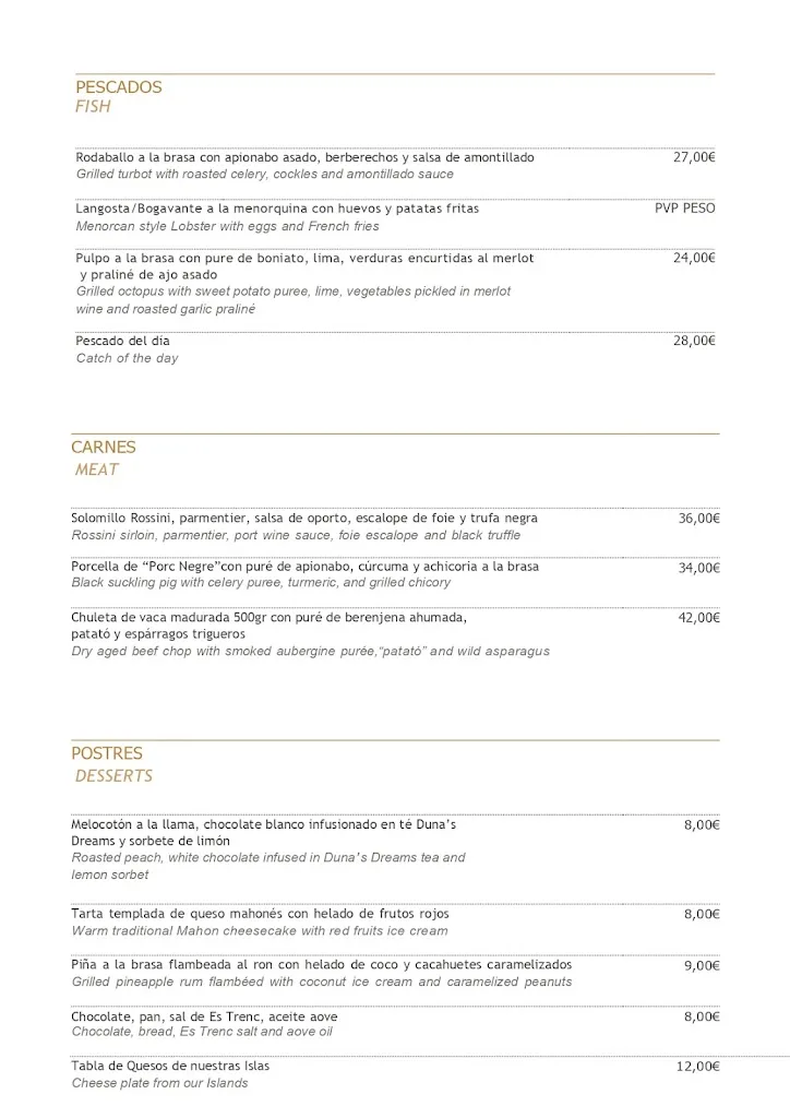 Menu_OCRE Restaurant & Bar - Can Ferrereta_Santanyí_image_2