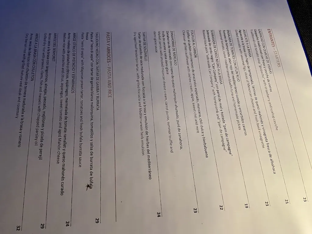 Menu_OCRE Restaurant & Bar - Can Ferrereta_Santanyí_image_3