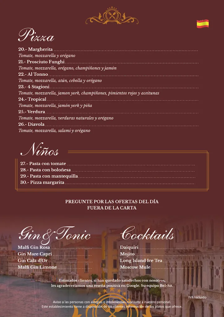 Menu_BEL SIT, TRATTORIA & PIZZERIA_Santanyí_image_1