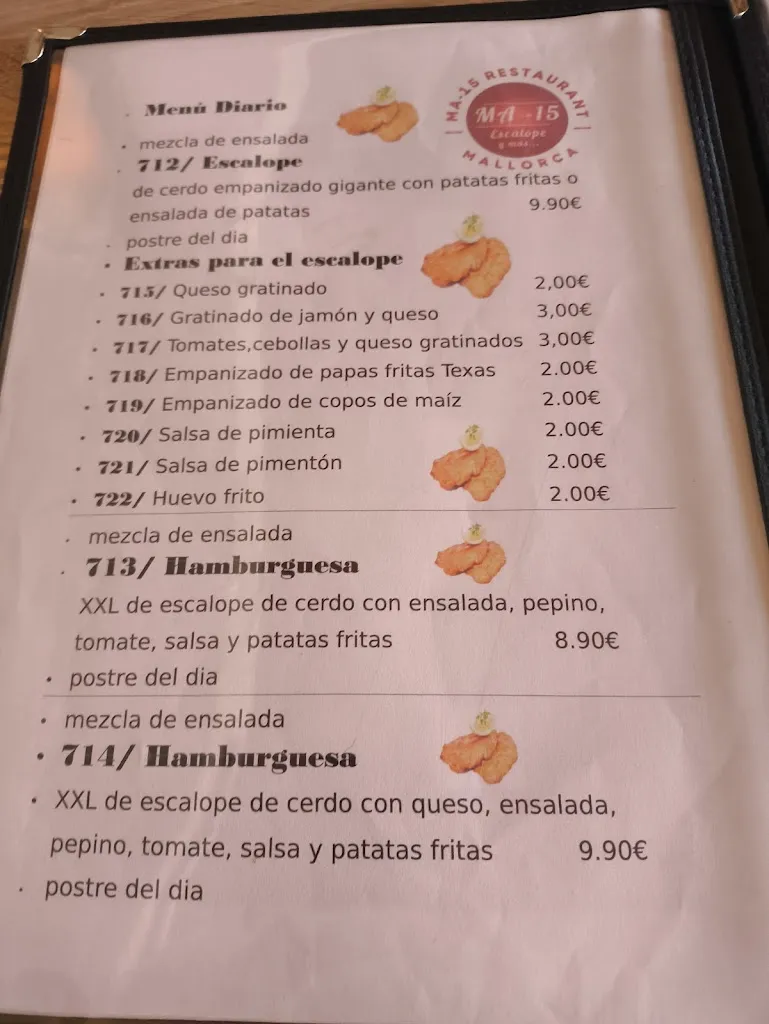 Menu_MA-15 Restaurant Escalope_Vilafranca de Bonany_image_1