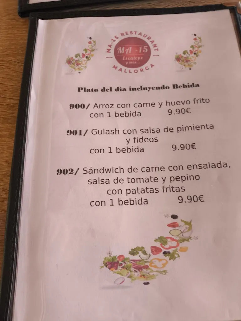 Menu_MA-15 Restaurant Escalope_Vilafranca de Bonany_image_2