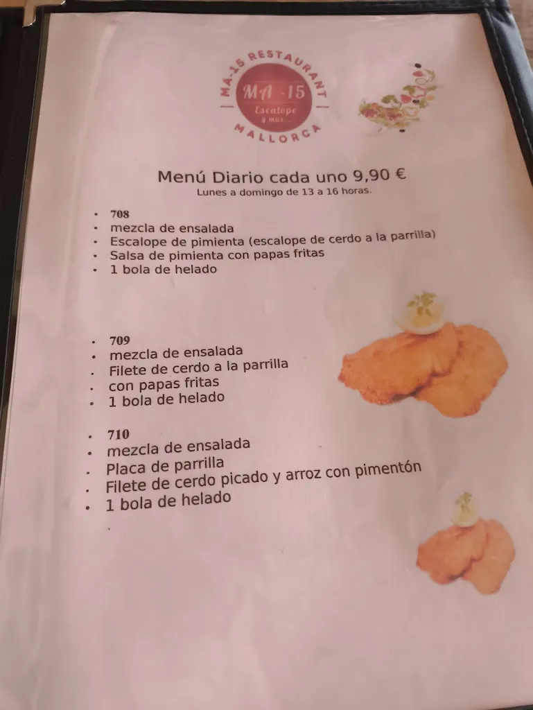 Menu_MA-15 Restaurant Escalope_Vilafranca de Bonany_image_3