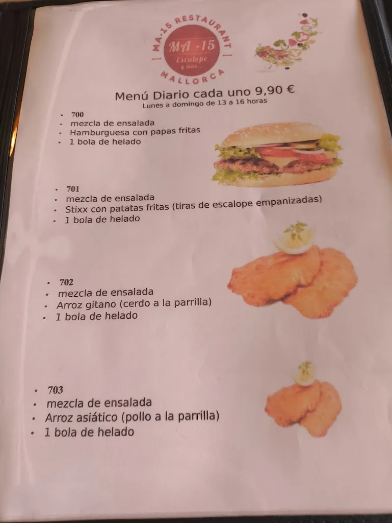 Menu_MA-15 Restaurant Escalope_Vilafranca de Bonany_image_4