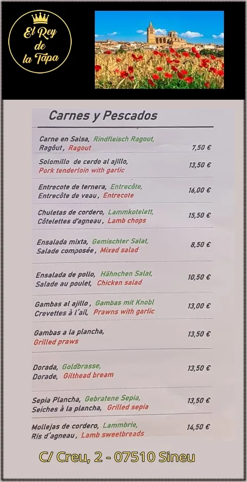 Menu_El Rey De La Tapa - Tapas y Paellas en Sineu_Sineu_image_3