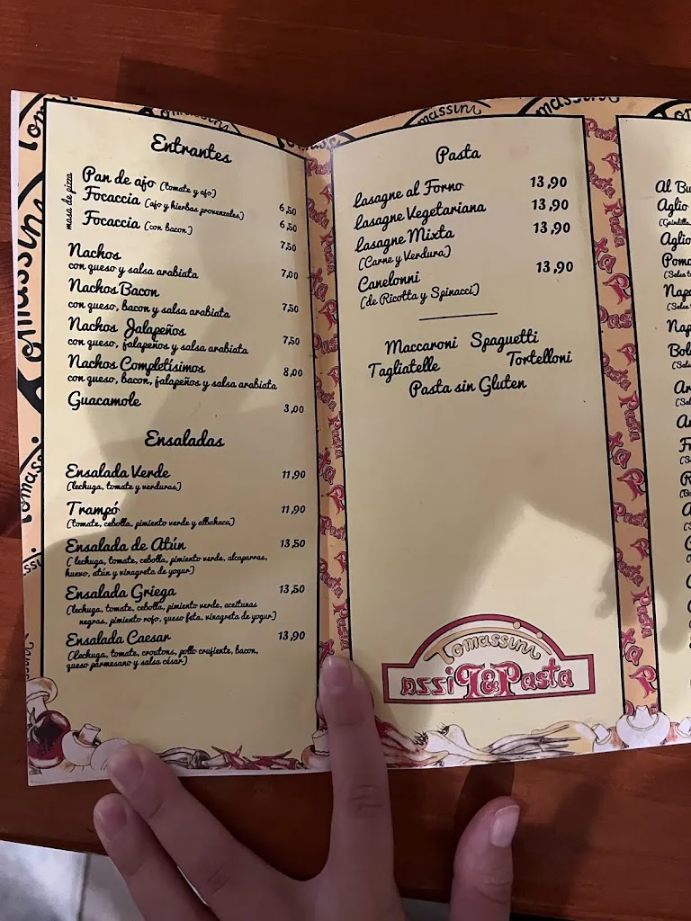 Menu_Tomassini Pizza & Pasta_Sineu_image_3