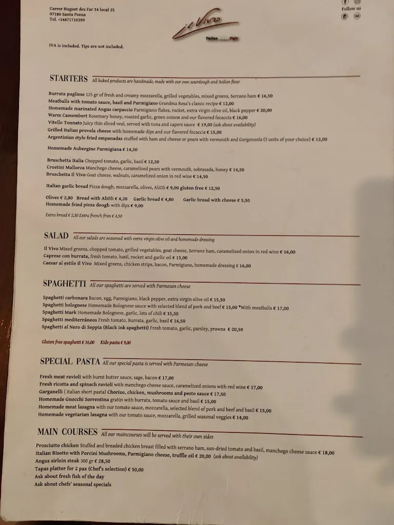 Menu_IL VIVO ITALIAN URBAN STYLE_Santa Ponsa_immagine_3