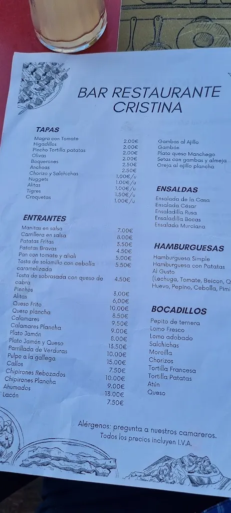Menu_Bar el chaflán_Catral_image_1