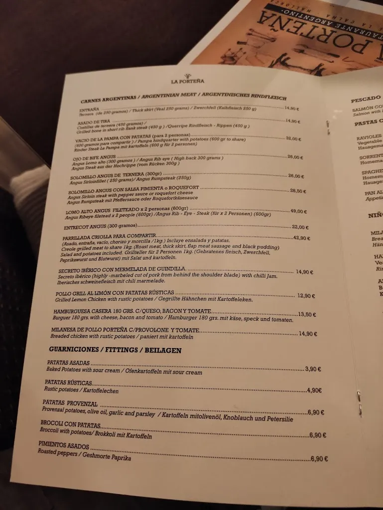 Menu_LA PORTEÑA , Parrilla Argentina_Santa Ponsa_image_3