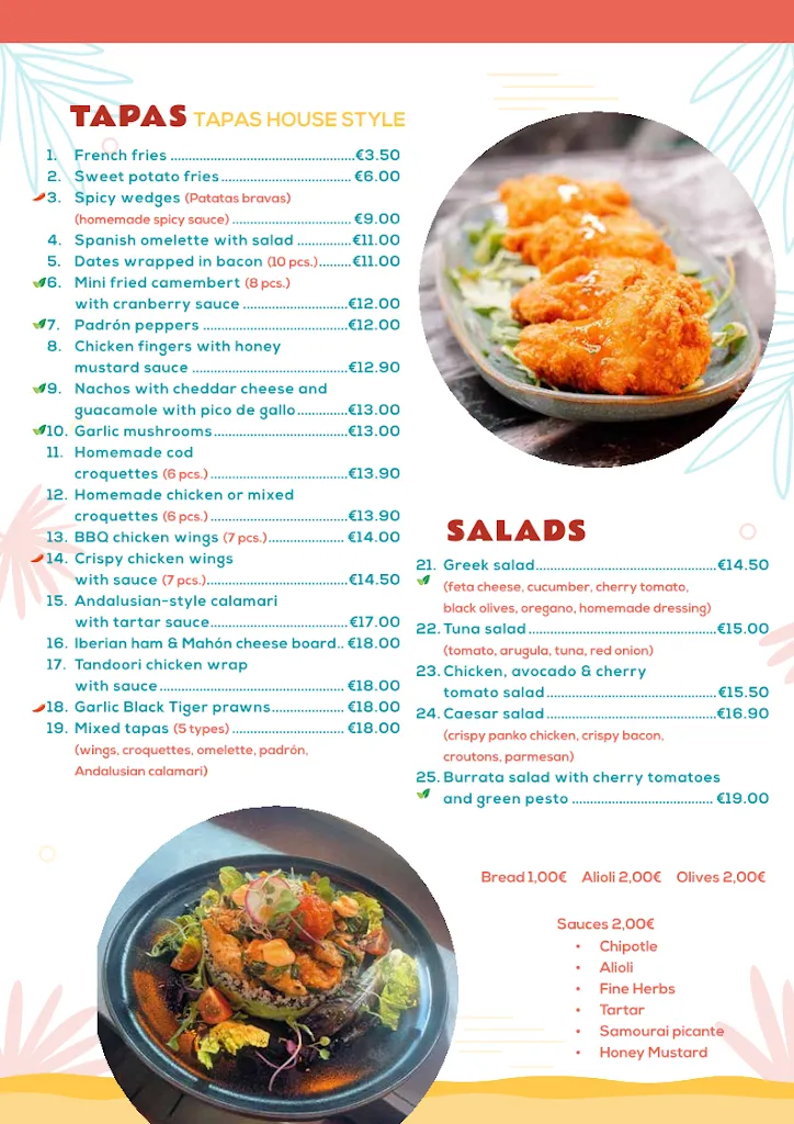 Menu_TAPAS & PIZZERÍA BEACH_Santa Ponsa_immagine_2