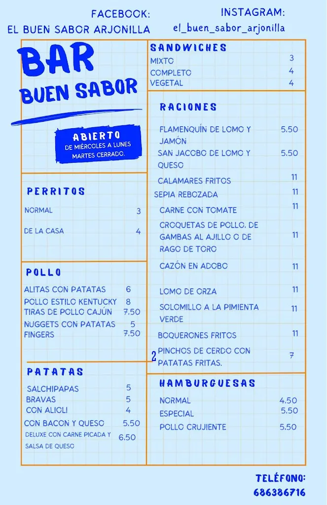 Menu_El Buen Sabor Arjonilla_Arjonilla_image_1