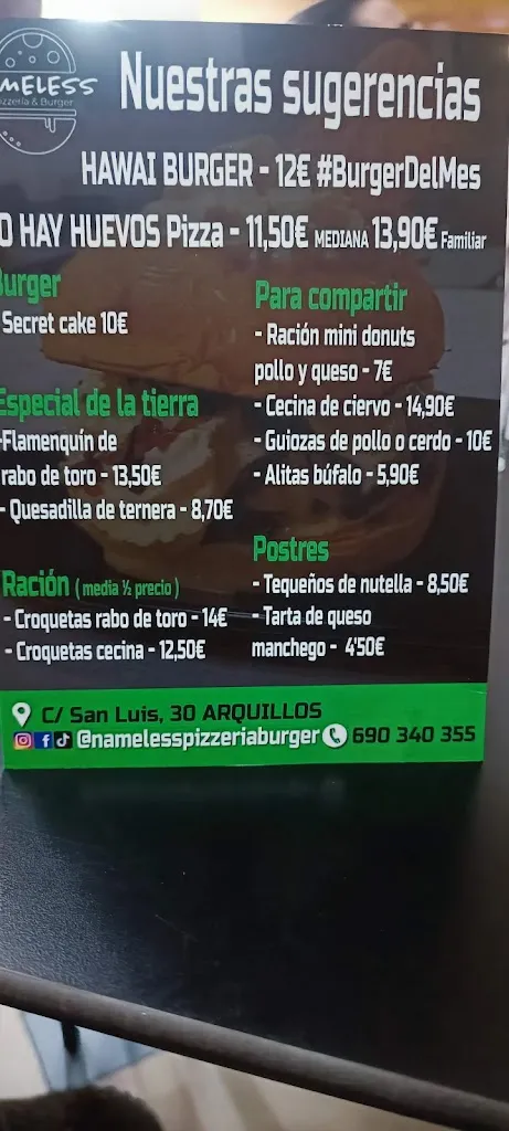 Menu_Nameless Pizzería & Burger_Arquillos_image_1