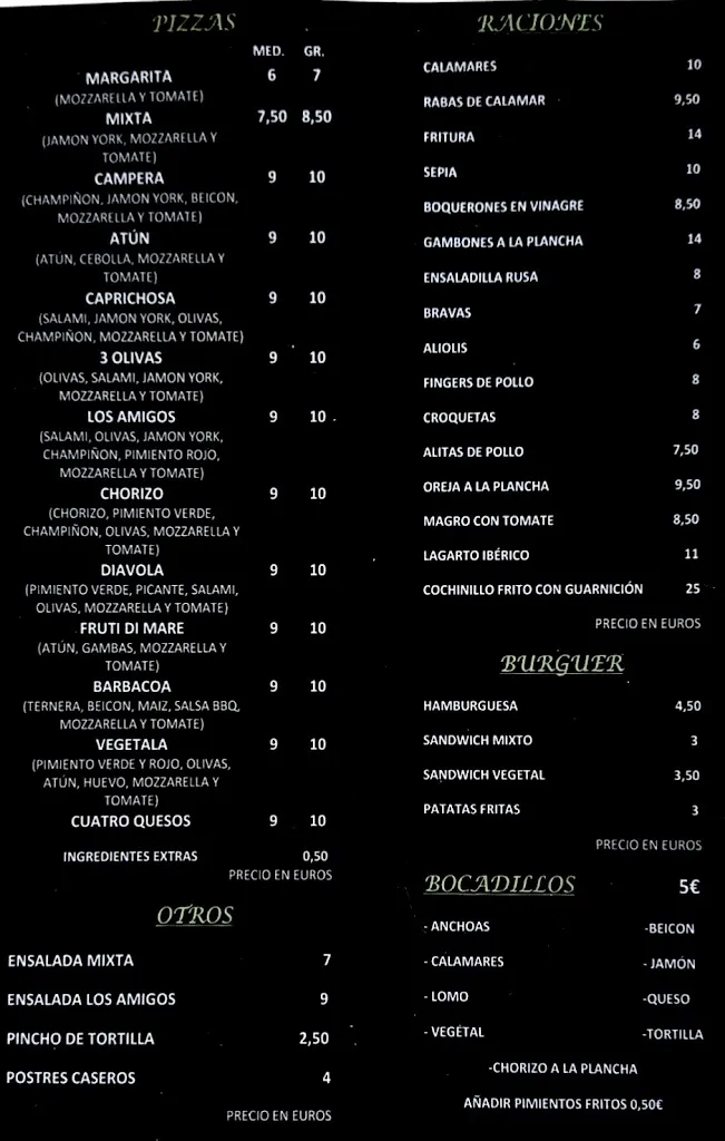 Menu_Bar Terraza Los Amigos_Alcaudete_image_1