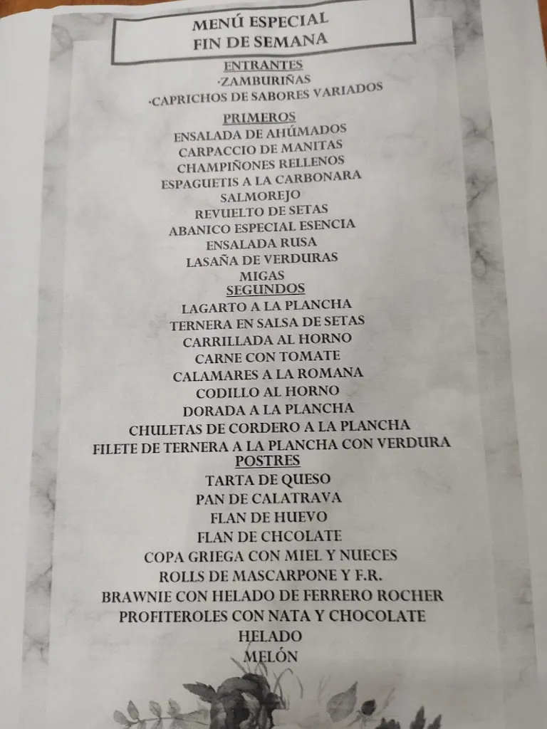 Menu_Restaurante Esencia ._Arroyo del Ojanco_immagine_1