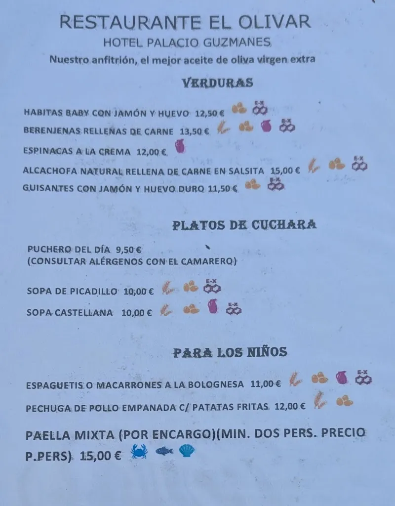Menü_Restaurante El Olivar de Guzmanes_Baños de la Encina_Bild_2