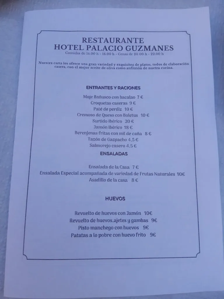 Menü_Restaurante El Olivar de Guzmanes_Baños de la Encina_Bild_4