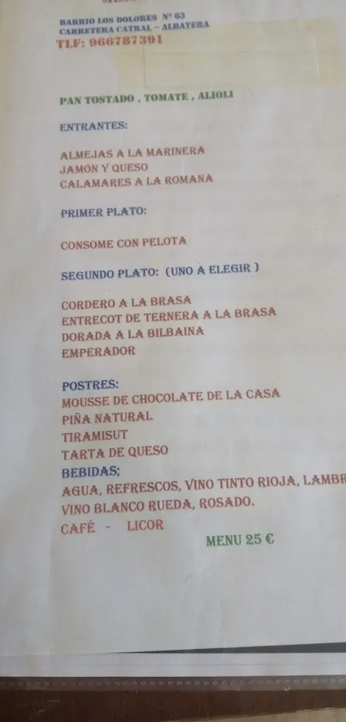 Menu_Mesón Restaurante El Serrano_Catral_image_1