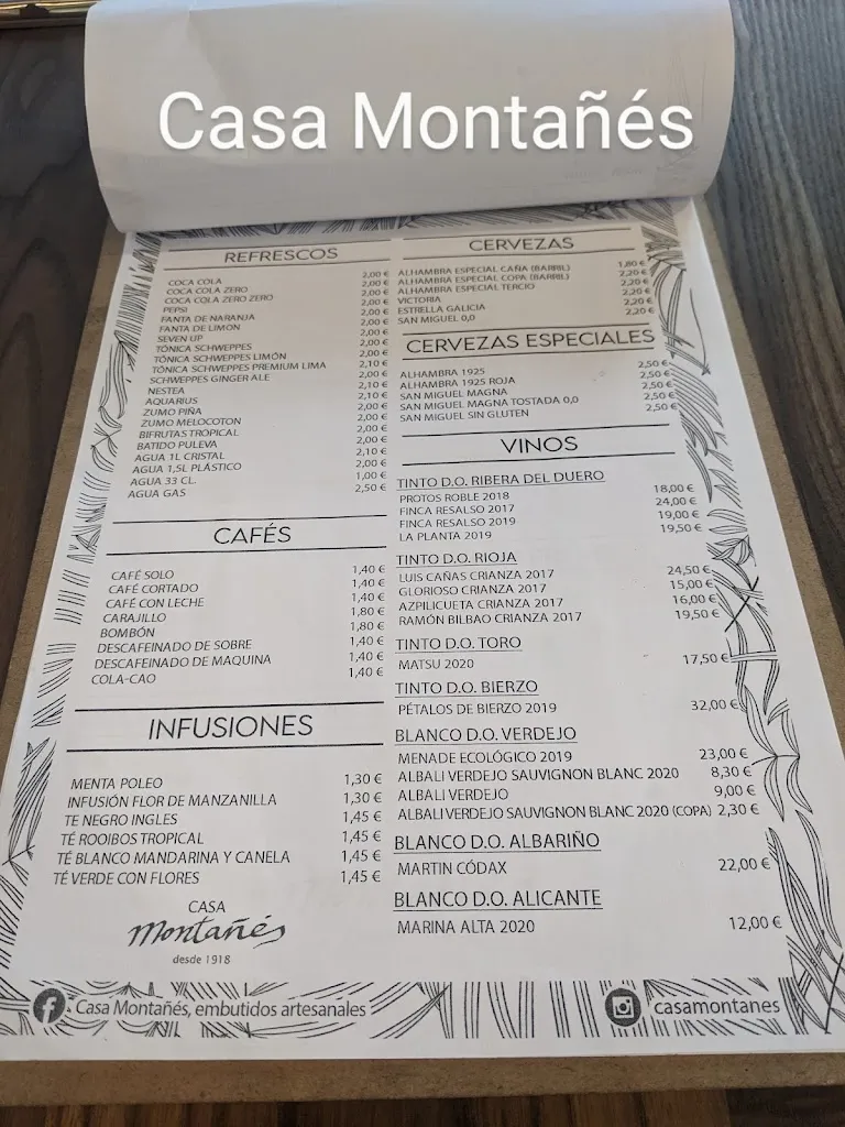 Menu_Restaurante Casa Montañés_Alcalá la Real_immagine_4