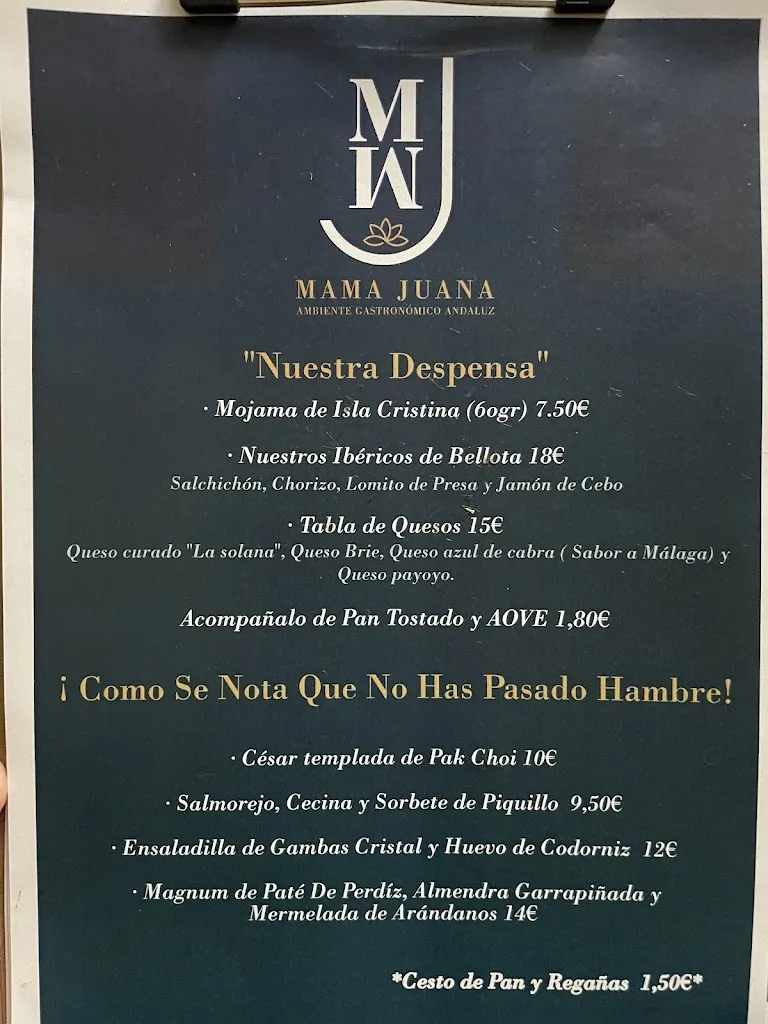 Menu_Mama Juana Ambiente Gastronómico Andaluz_Baeza_image_1