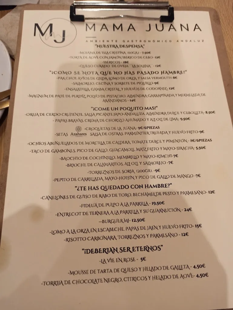 Menu_Mama Juana Ambiente Gastronómico Andaluz_Baeza_image_4