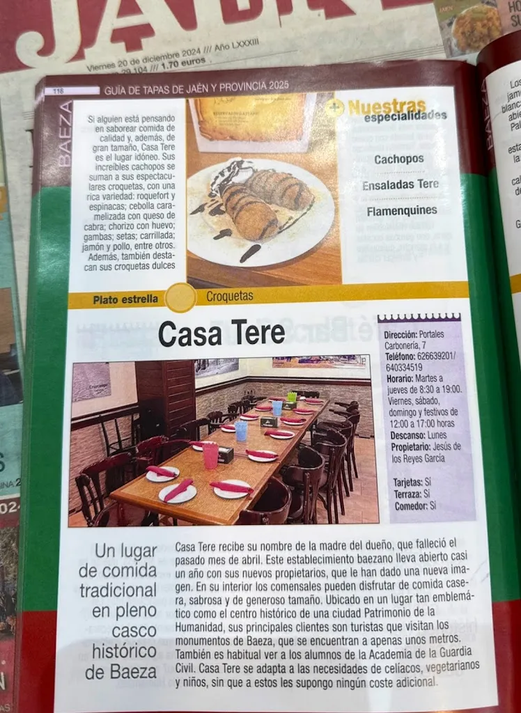 Menu_Casa Tere_Baeza_immagine_3