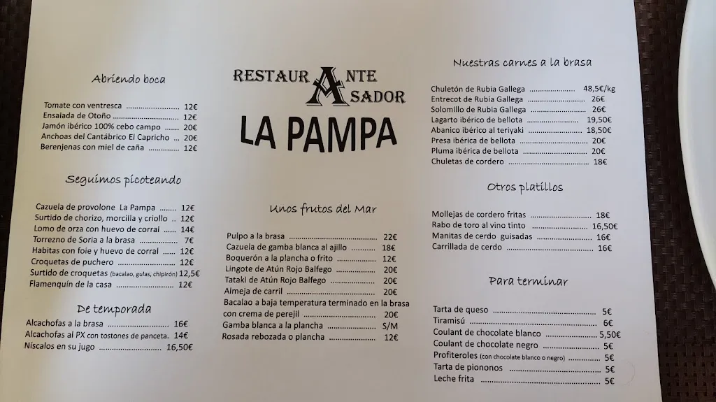 Menu_Restaurante La Pampa_Baeza_immagine_1