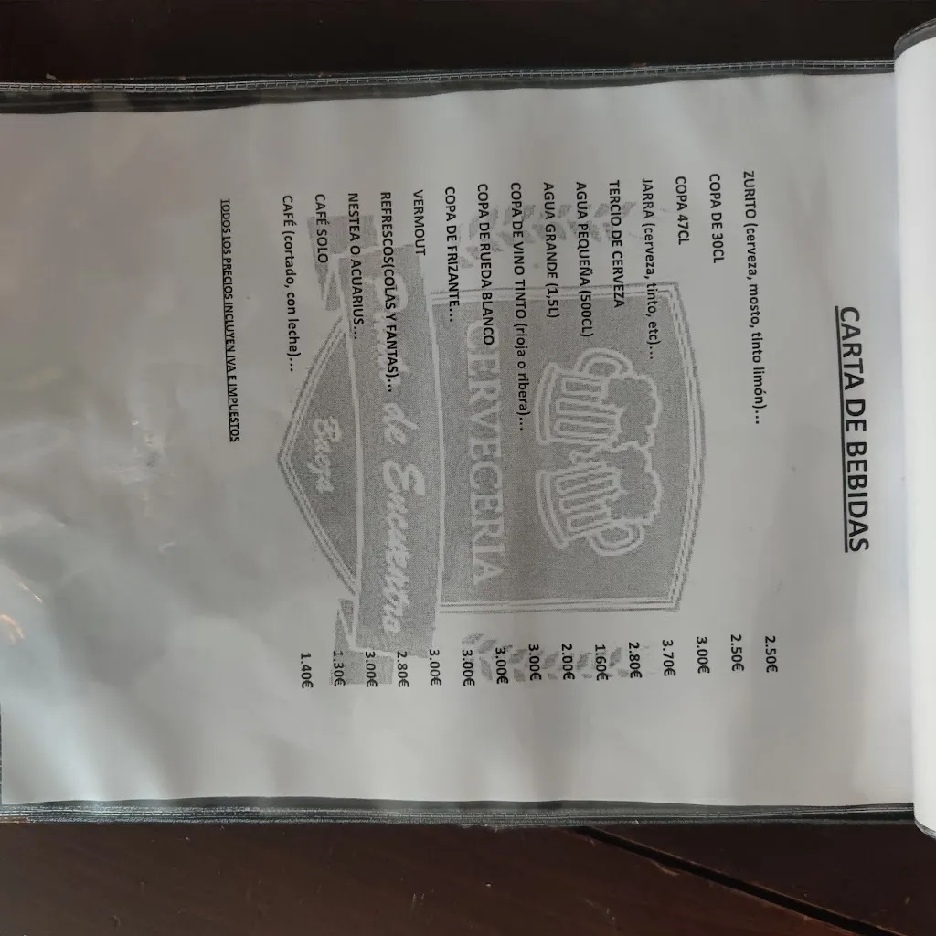 Menu_Cerveceria Punto de Encuentro_Baeza_image_1