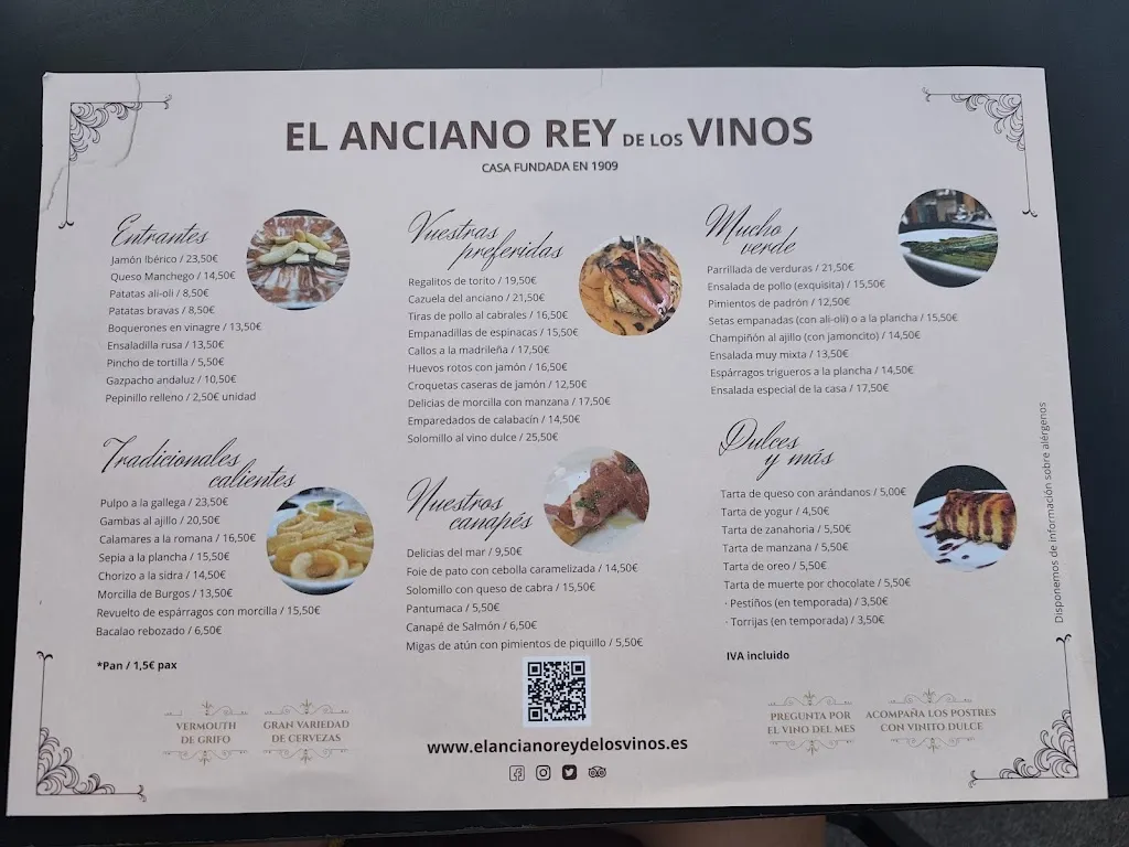 Menu_El Anciano Rey de los Vinos_Bailén_image_1