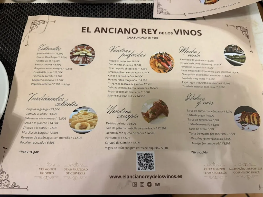 Menu_El Anciano Rey de los Vinos_Bailén_image_2
