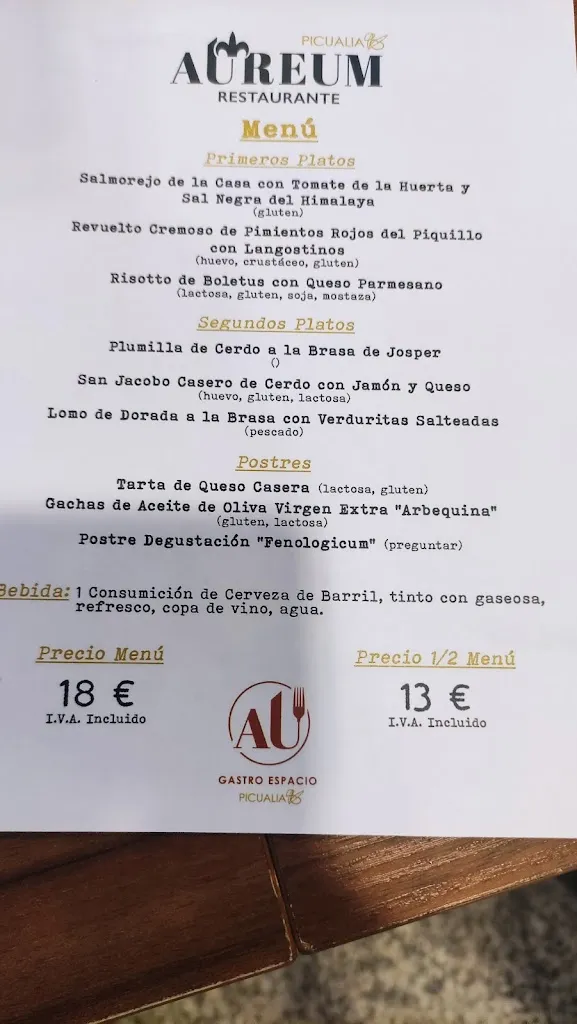 Menu_Restaurante Aureum by Picualia_Bailén_image_2