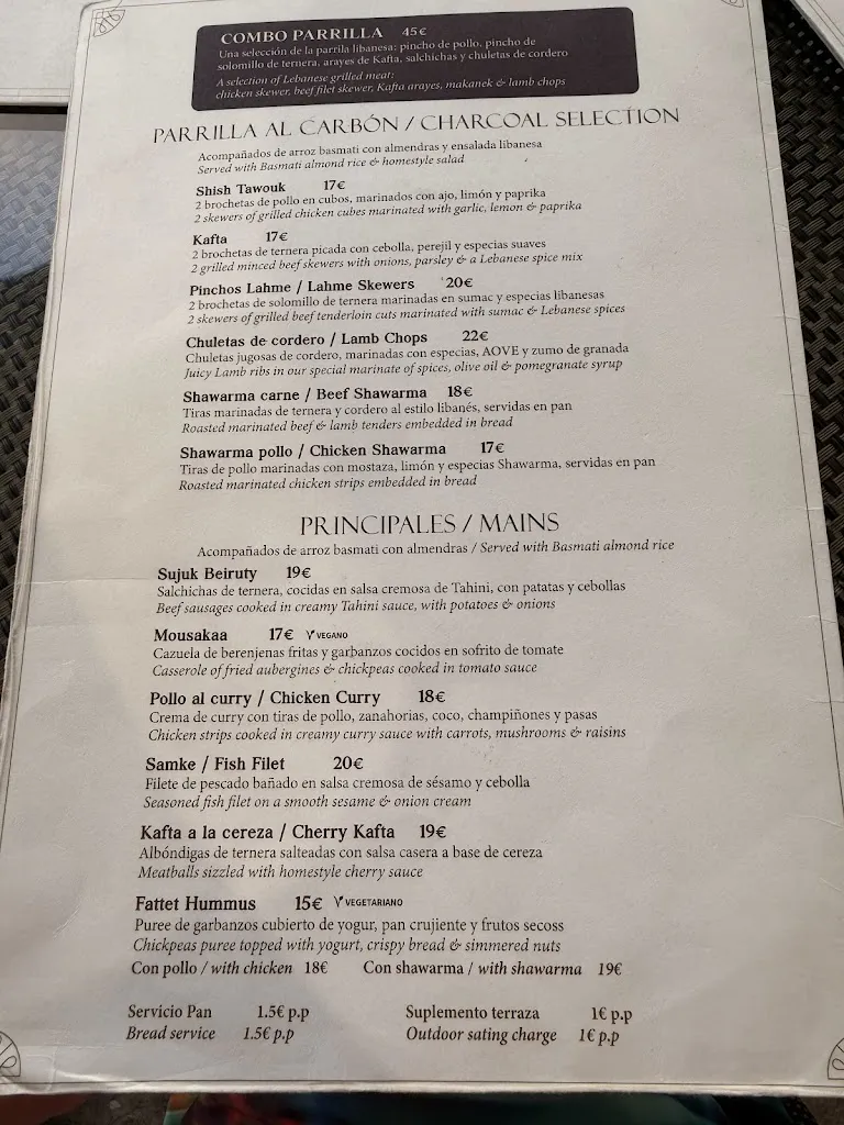 Menu_Sol de Beirut Palacio Madrid_Bailén_image_2