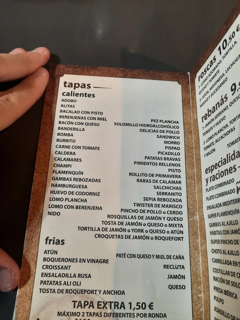 Menü_Bar Cafetería Ñ_Bailén_Bild_3