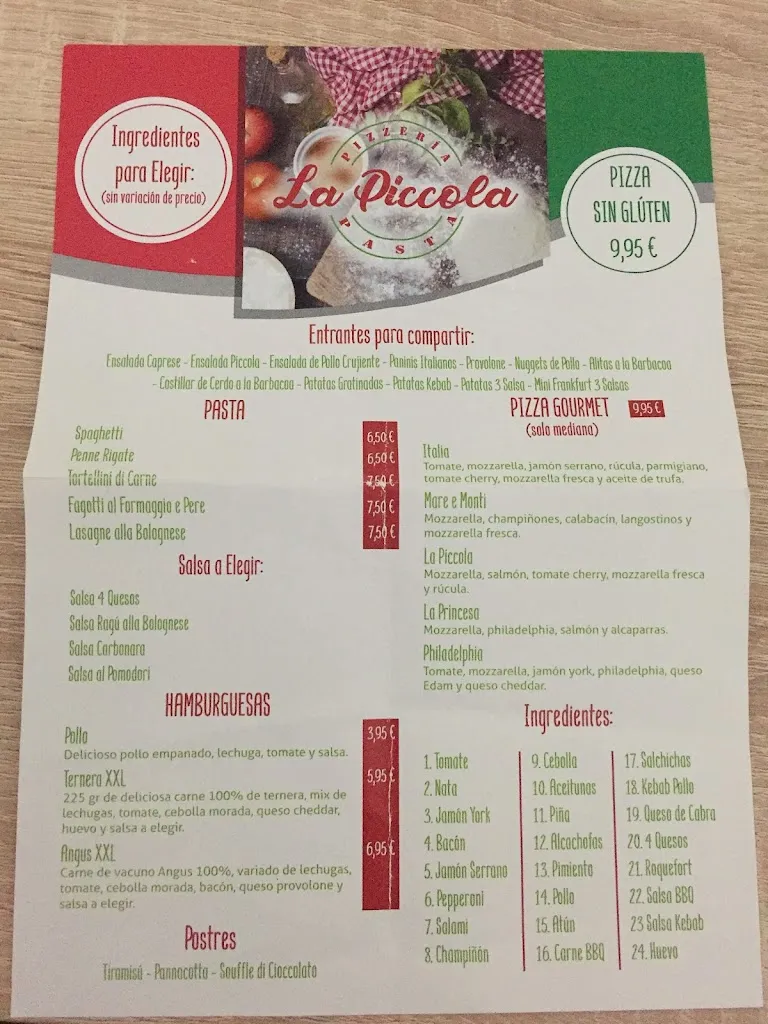 Menu_La Piccola Pizzería_Bailén_image_1