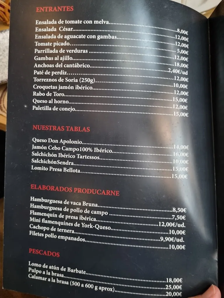 Menu_PRODUCARNE A LA BRASA Restaurante - Asador_Andújar_image_1