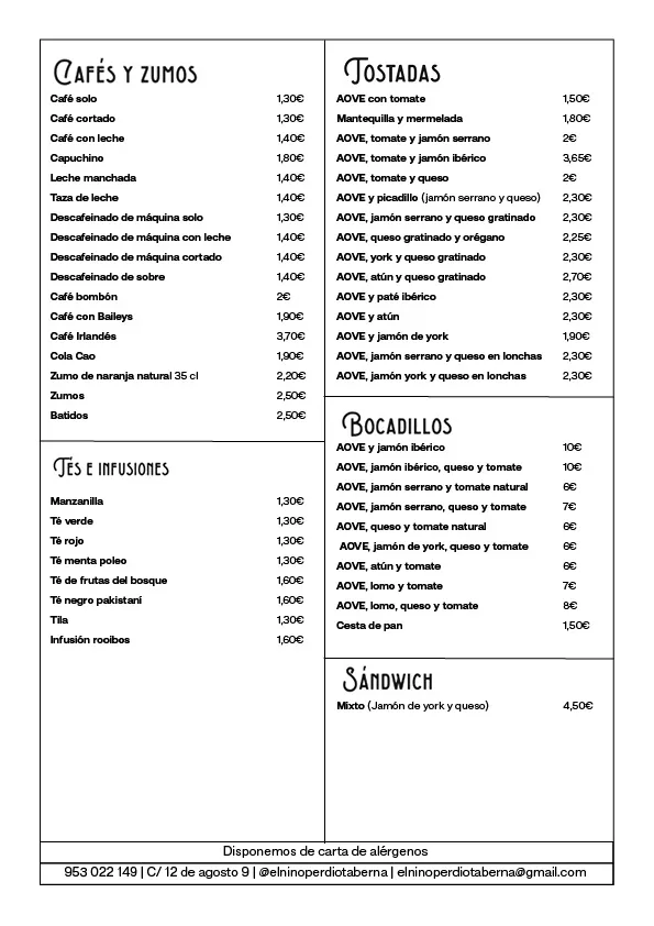Menu_Taberna El Niño Perdido_Andújar_image_1