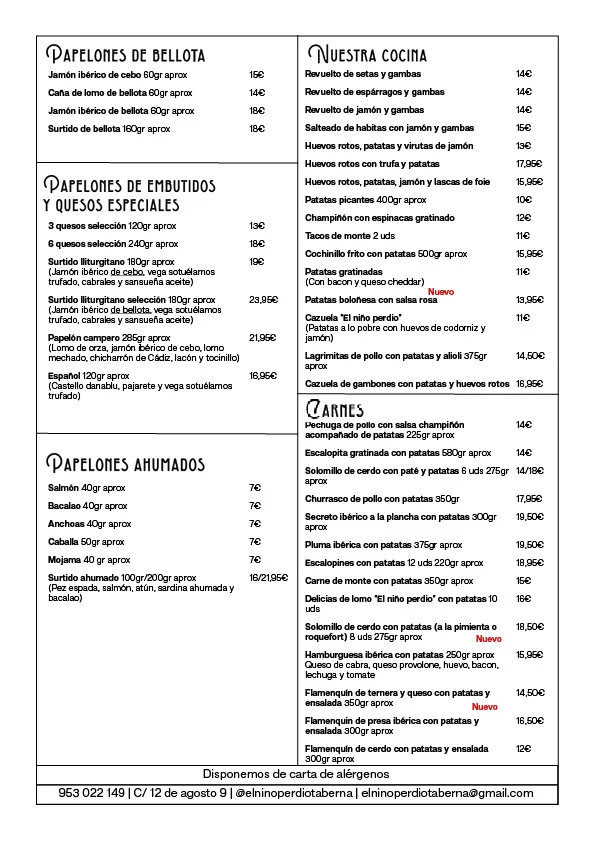Menu_Taberna El Niño Perdido_Andújar_image_4
